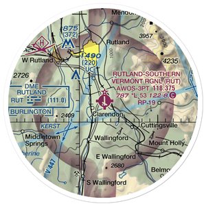 Rutland - Southern Vermont Regional Airport (RUT) VFR Sectional Sticker (20 mile)