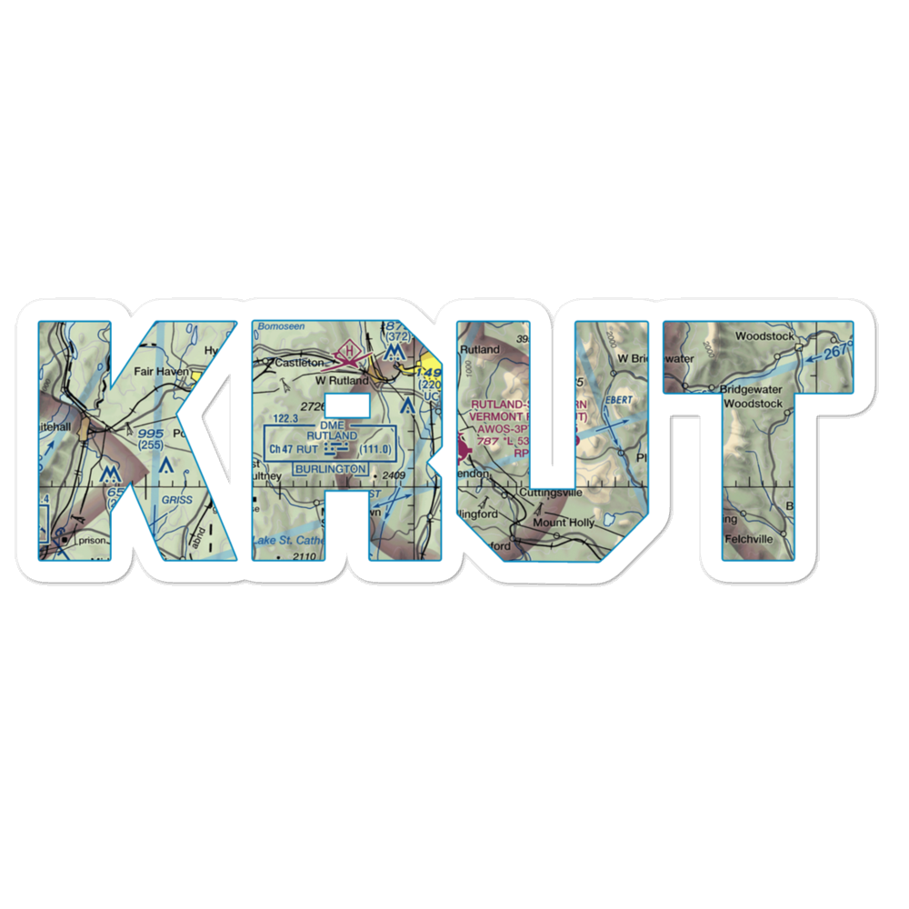 Rutland - Southern Vermont Regional Airport (RUT) VFR Sectional Sticker 