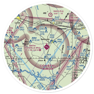 Swinton Smith Field at Reidsville Municipal Airport (RVJ) VFR Sectional Sticker (30 mile)