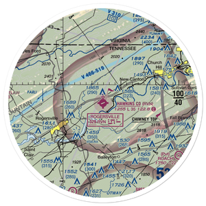 Hawkins County Airport (RVN) VFR Sectional Sticker (30 mile)