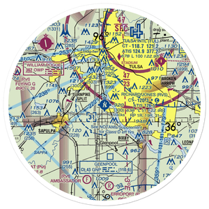 Richard Lloyd Jones Jr Airport (RVS) VFR Sectional Sticker (30 mile)