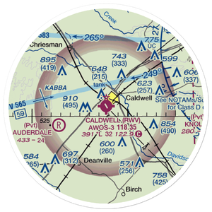 Caldwell Municipal Airport (RWV) VFR Sectional Sticker (20 mile)