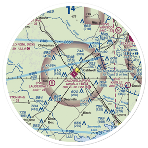 Caldwell Municipal Airport (RWV) VFR Sectional Sticker (30 mile)