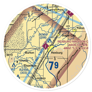 Rexburg Madison County Airport (RXE) VFR Sectional Sticker (20 mile)