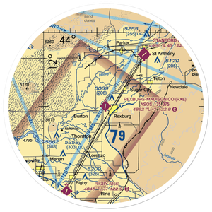 Rexburg Madison County Airport (RXE) VFR Sectional Sticker (30 mile)