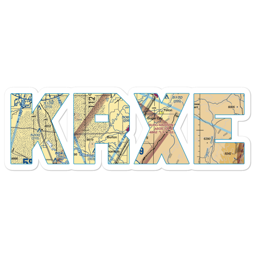 Rexburg Madison County Airport (RXE) VFR Sectional Sticker 