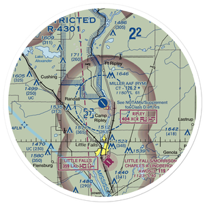 Ray S Miller Army Air Field (RYM) VFR Sectional Sticker (30 mile)