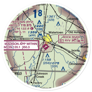 Watertown Municipal Airport (RYV) VFR Sectional Sticker (20 mile)