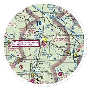 Watertown Municipal Airport (RYV) VFR Sectional Sticker (30 mile)