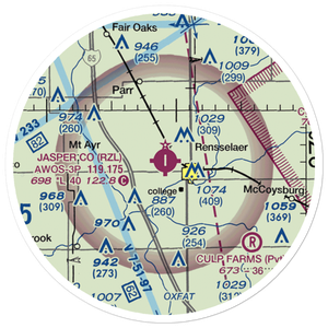 Jasper County Airport (RZL) VFR Sectional Sticker (20 mile)