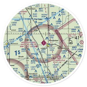 Jasper County Airport (RZL) VFR Sectional Sticker (30 mile)