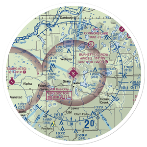 Burnett County Airport (RZN) VFR Sectional Sticker (30 mile)