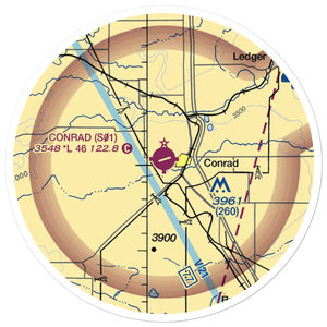 Conrad Airport (S01) VFR Sectional Sticker (20 mile)