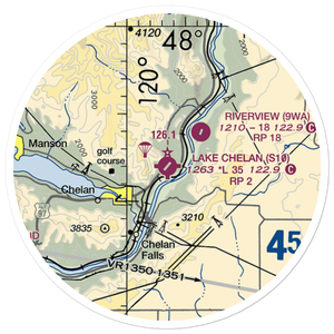 Lake Chelan Airport (S10) VFR Sectional Sticker (20 mile)