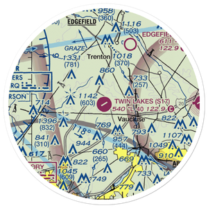Twin Lakes Airport (S17) VFR Sectional Sticker (20 mile)