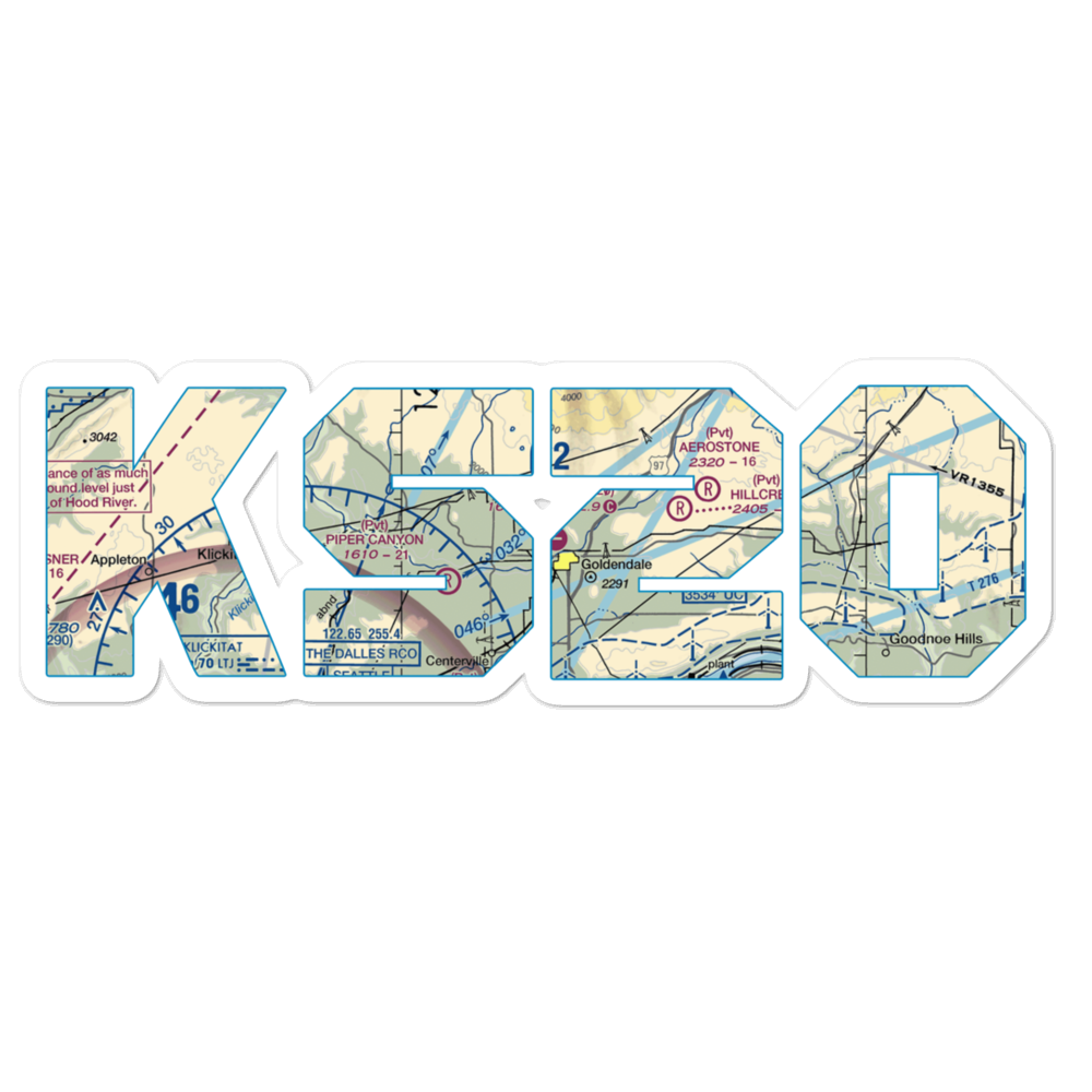Goldendale Airport (S20) VFR Sectional Sticker 