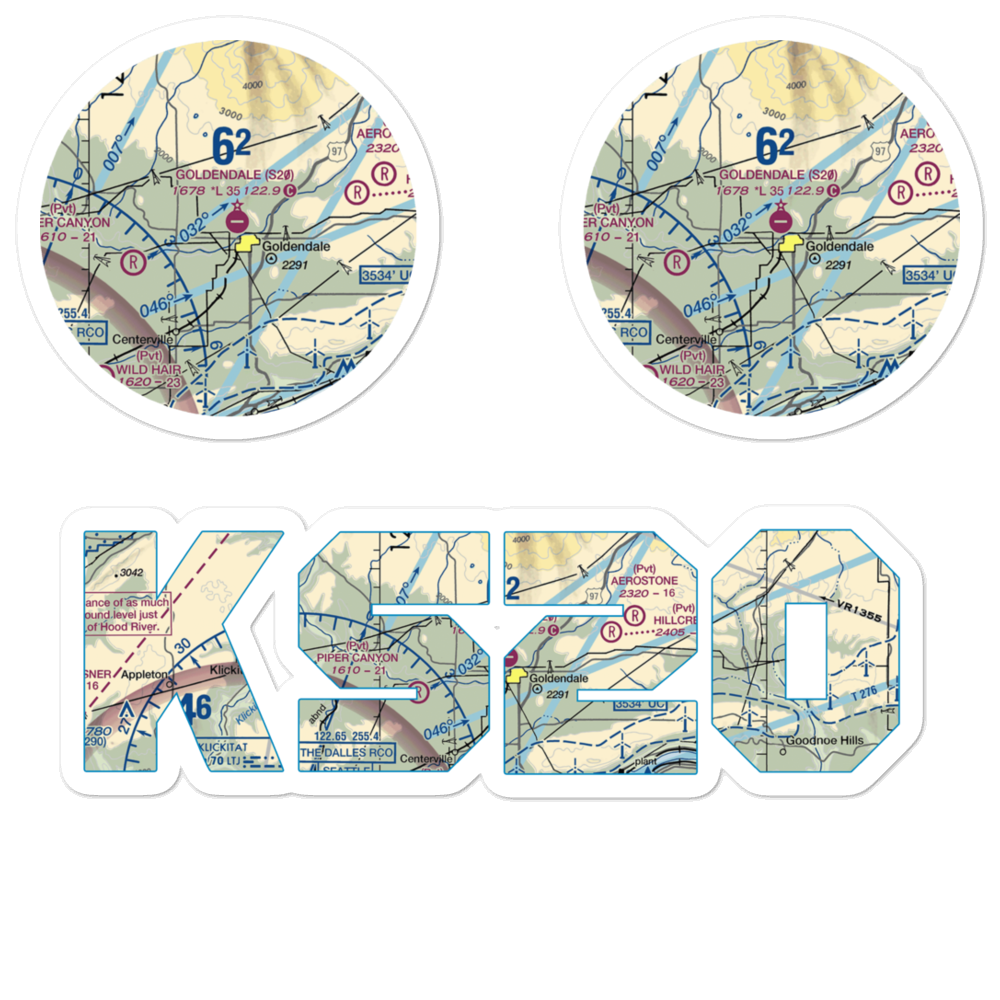 Goldendale Airport (S20) VFR Sectional Sticker Pack 