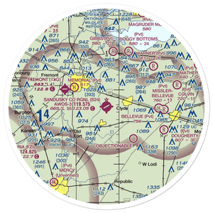 Sandusky County Regional Airport (S24) VFR Sectional Sticker (30 mile)
