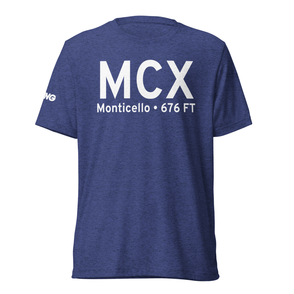 Monticello (KMCX) Airport Tri-blend T-Shirt 