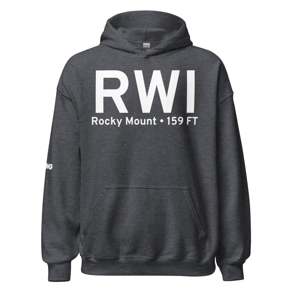 Rocky Mount (KRWI) Airport Hoodie Sweatshirt 