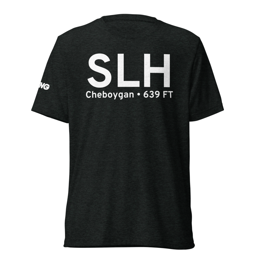 Cheboygan (KSLH) Airport Tri-blend T-Shirt 