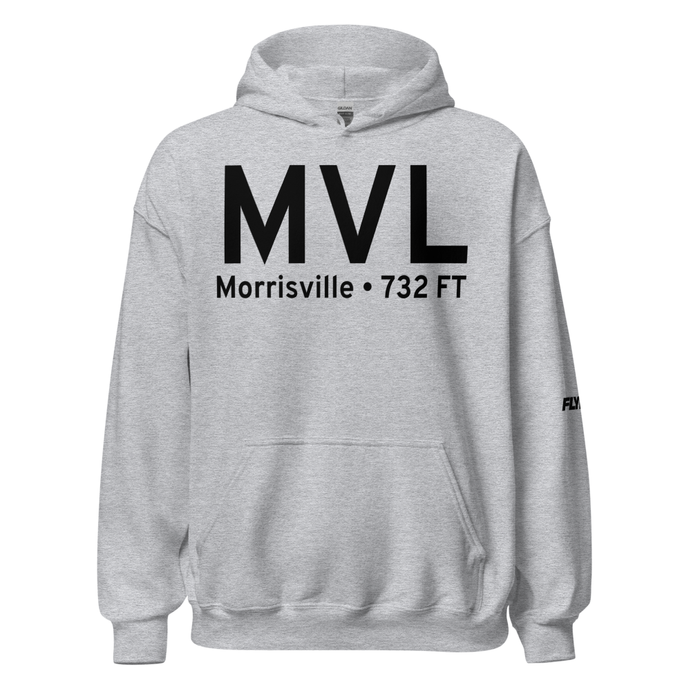 Morrisville (KMVL) Airport Hoodie Sweatshirt 
