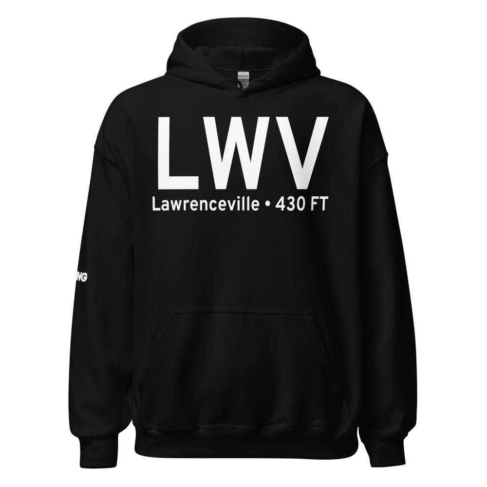 Lawrenceville (KLWV) Airport Hoodie Sweatshirt 