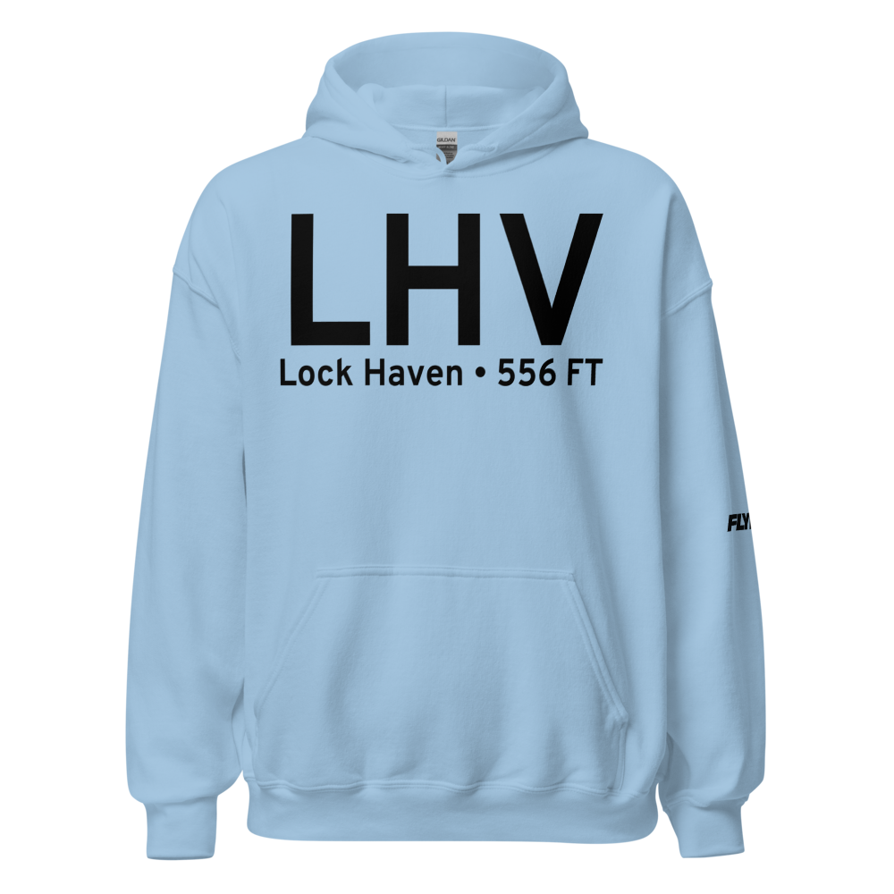 Lock Haven (KLHV) Airport Hoodie Sweatshirt 