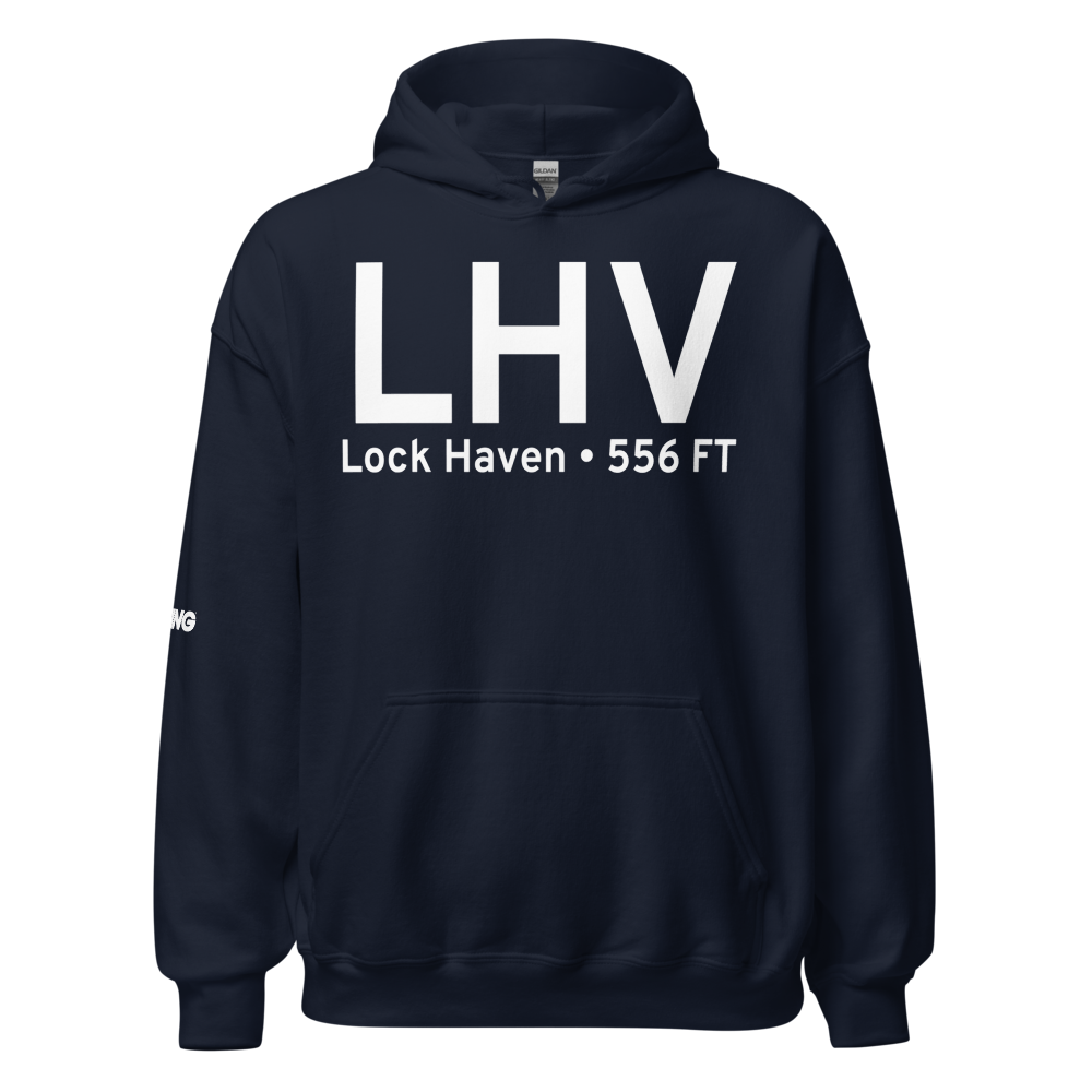 Lock Haven (KLHV) Airport Hoodie Sweatshirt 