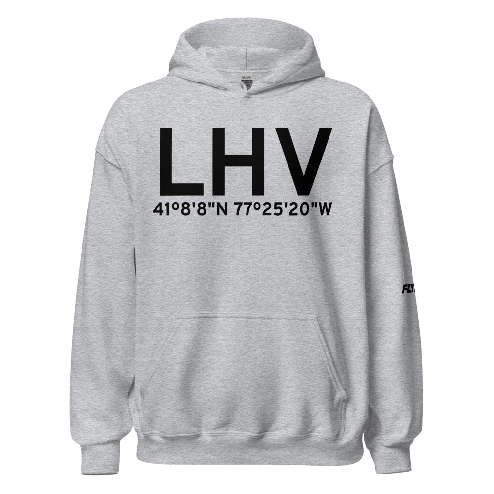 Lock Haven (KLHV) Airport Hoodie Sweatshirt 