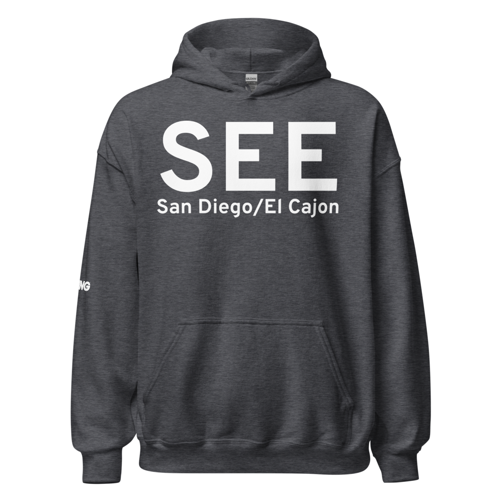 San Diego/El Cajon (KSEE) Airport Hoodie Sweatshirt 