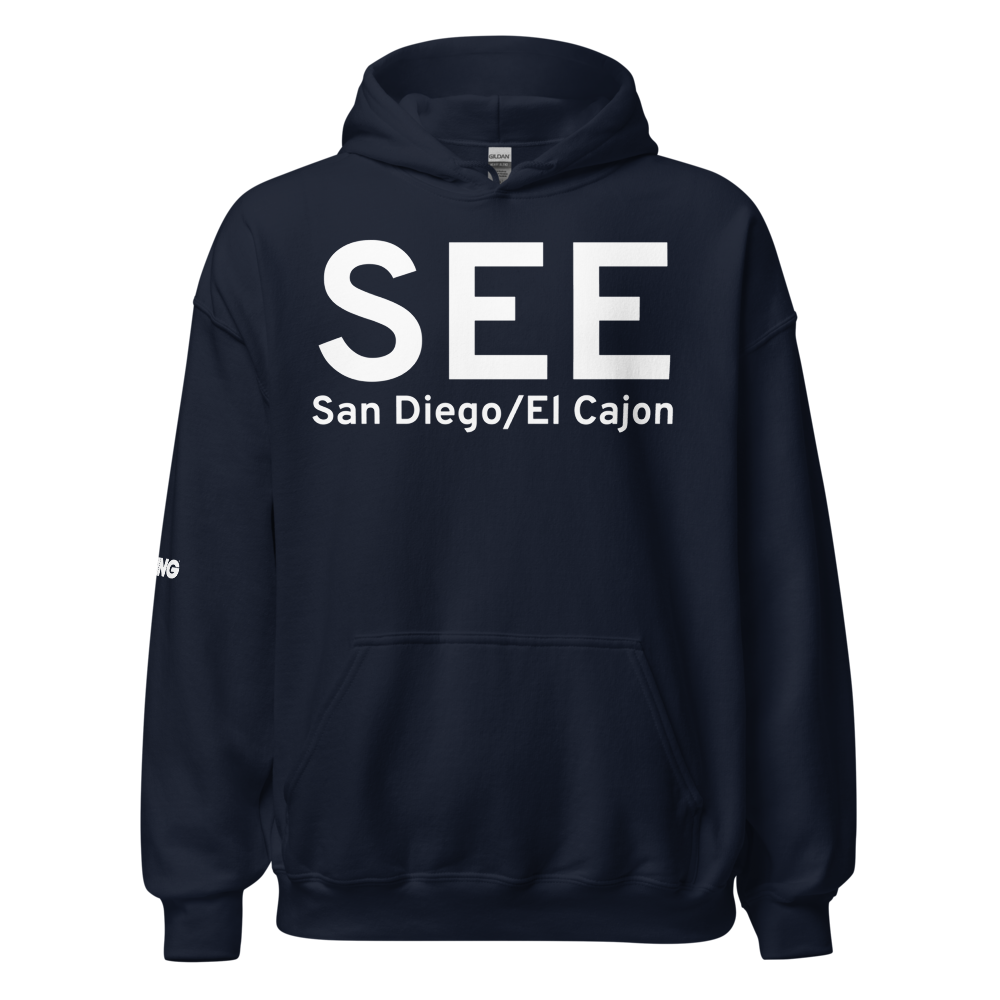 San Diego/El Cajon (KSEE) Airport Hoodie Sweatshirt 