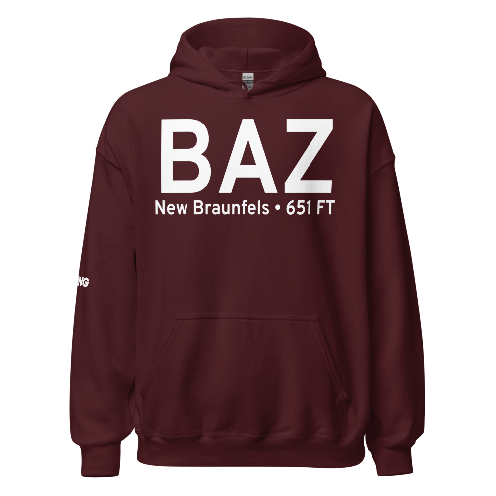 New Braunfels (KBAZ) Airport Hoodie Sweatshirt 