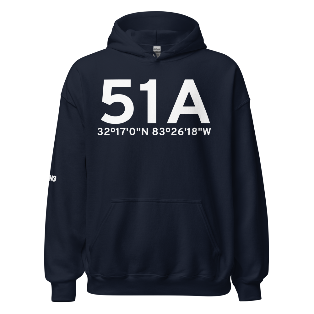 Hawkinsville (K51A) Airport Hoodie Sweatshirt 
