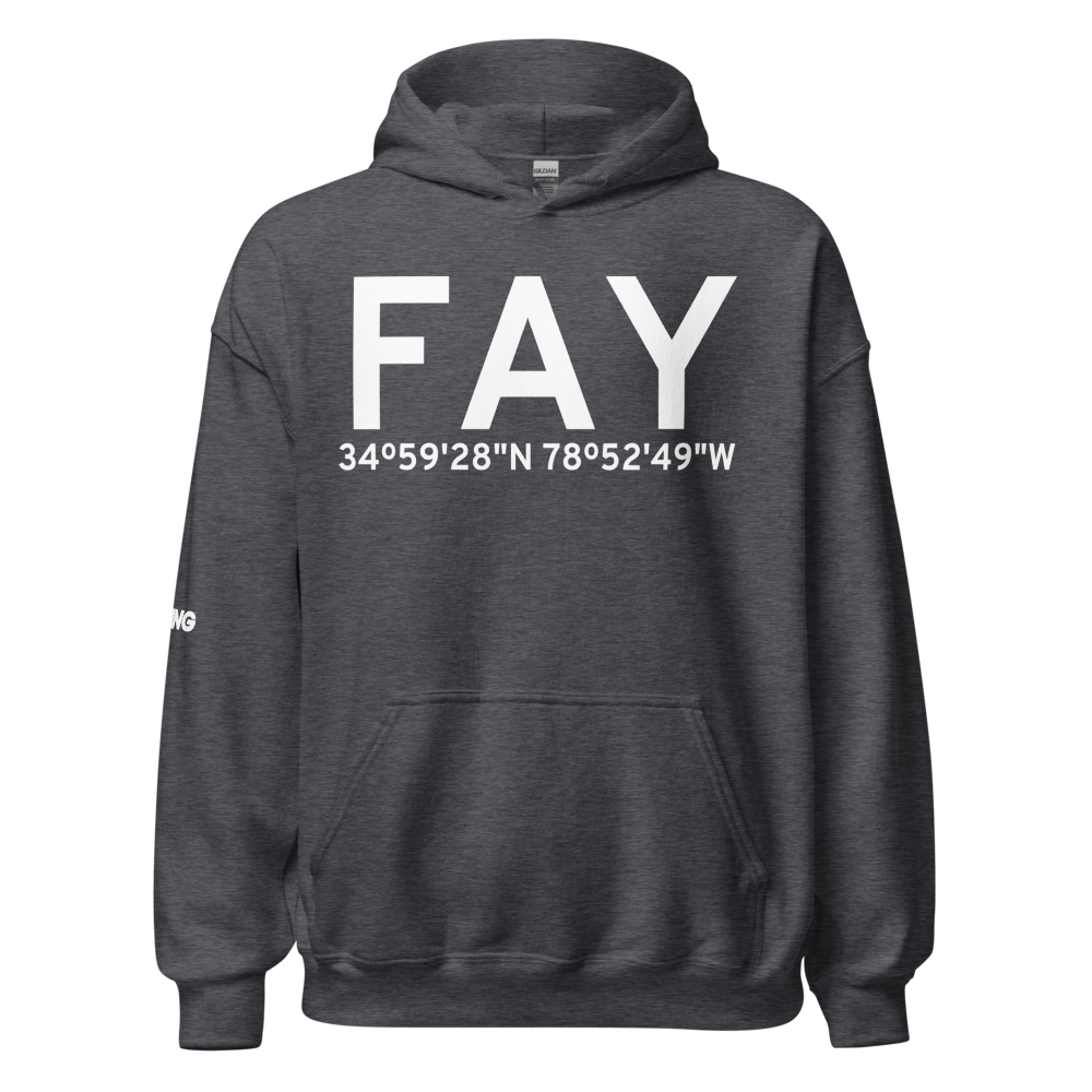 Fayetteville (KFAY) Airport Hoodie Sweatshirt 