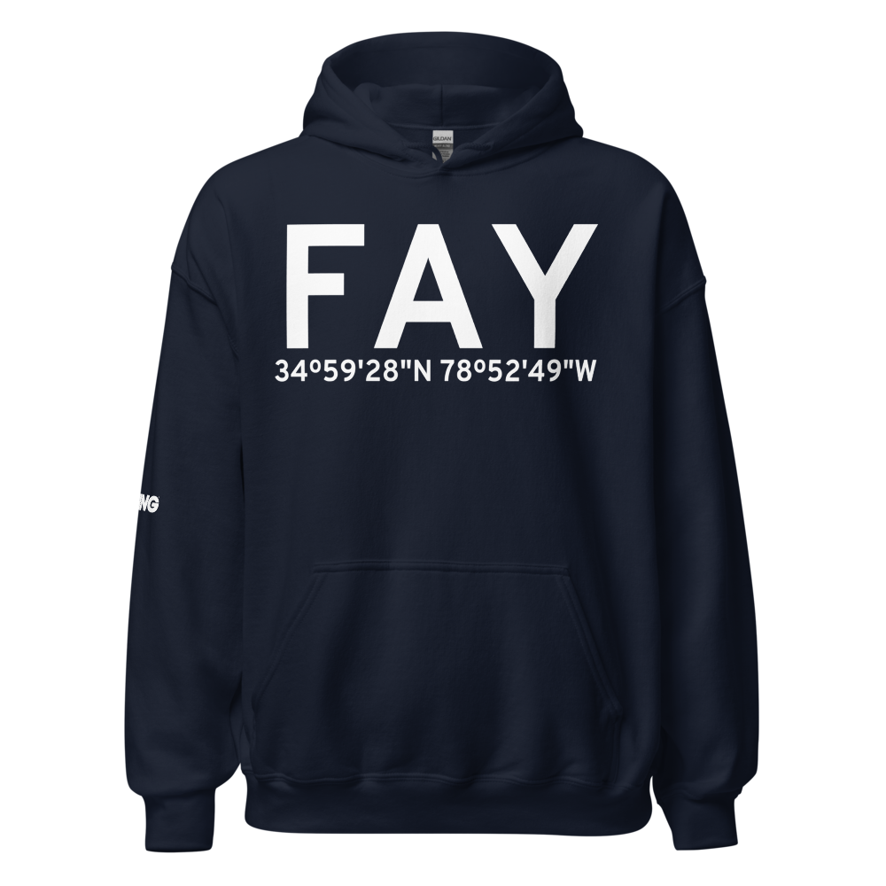Fayetteville (KFAY) Airport Hoodie Sweatshirt 