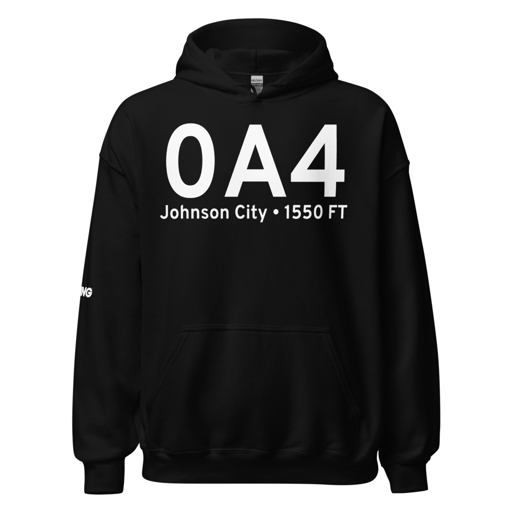 Johnson City (K0A4) Airport Hoodie Sweatshirt 