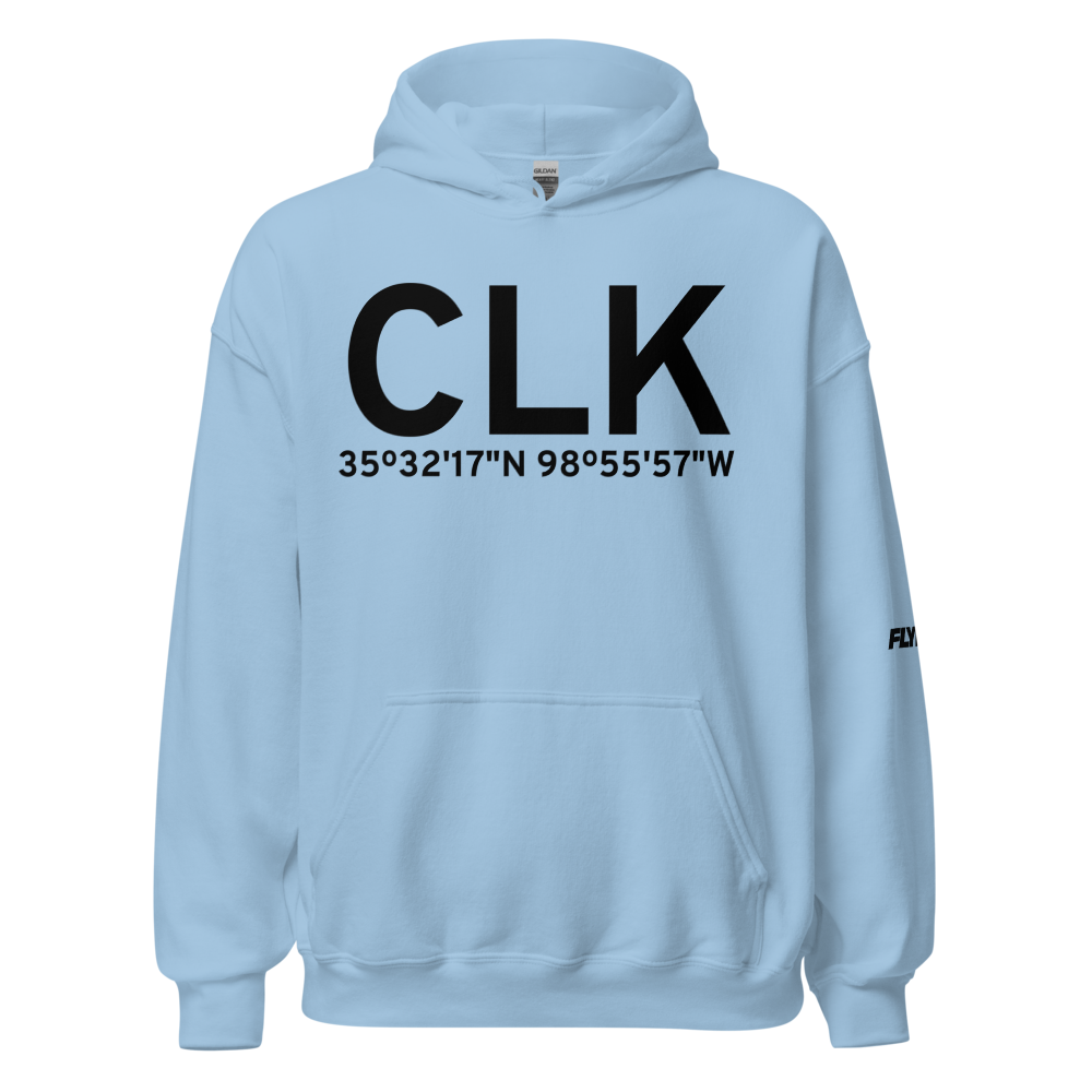 Clinton (KCLK) Airport Hoodie Sweatshirt 
