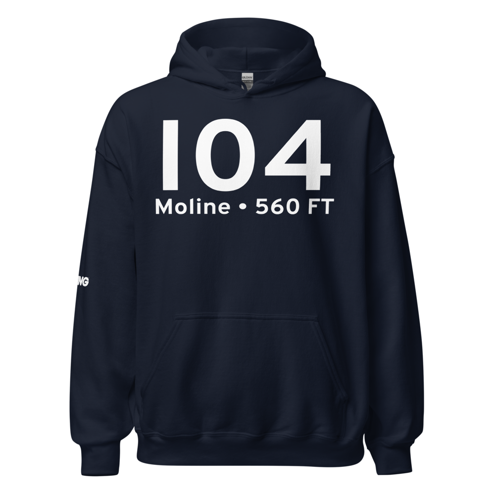 Moline (I04) Airport Hoodie Sweatshirt 