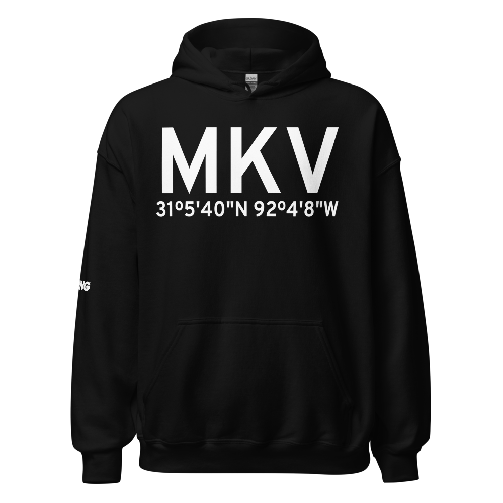 Marksville (KMKV) Airport Hoodie Sweatshirt 
