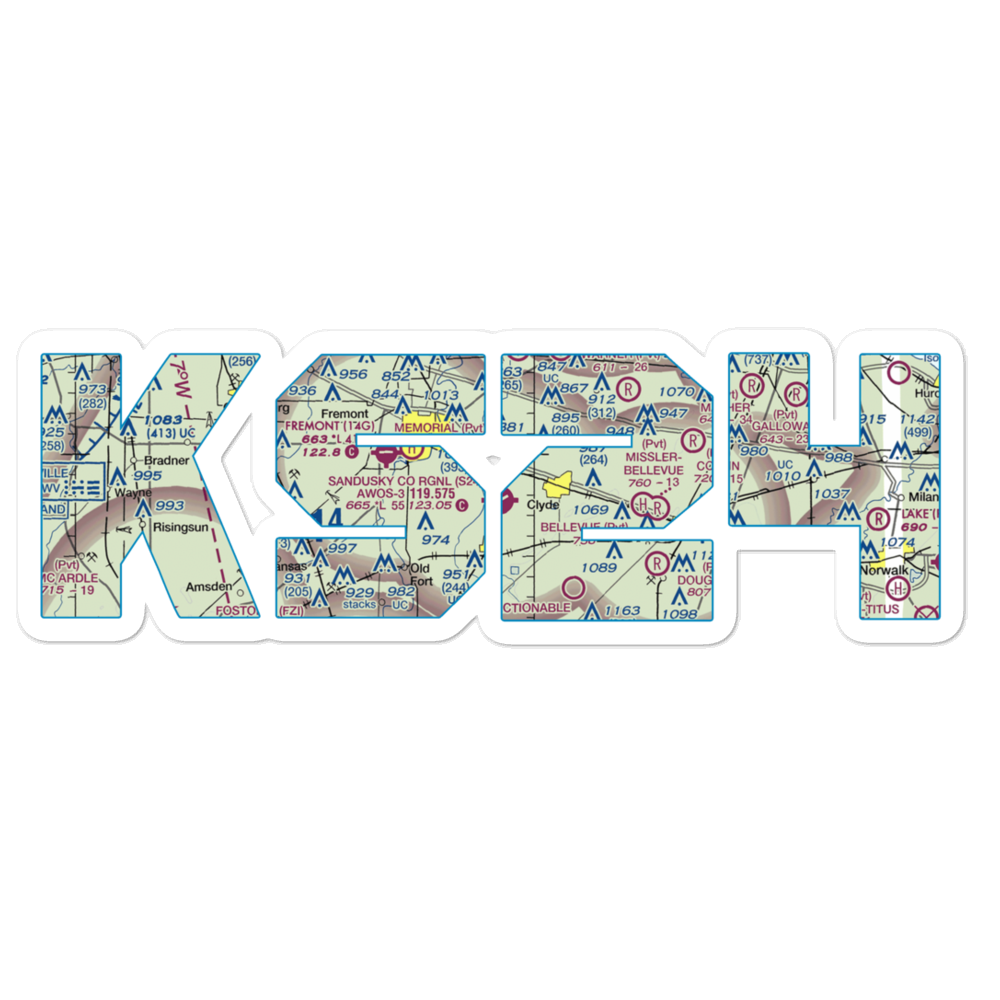 Sandusky County Regional Airport (S24) VFR Sectional Sticker 