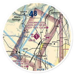 Madras Municipal Airport (S33) VFR Sectional Sticker (20 mile)