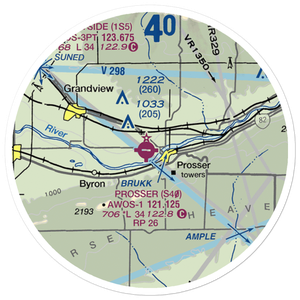 Prosser Airport (S40) VFR Sectional Sticker (20 mile)