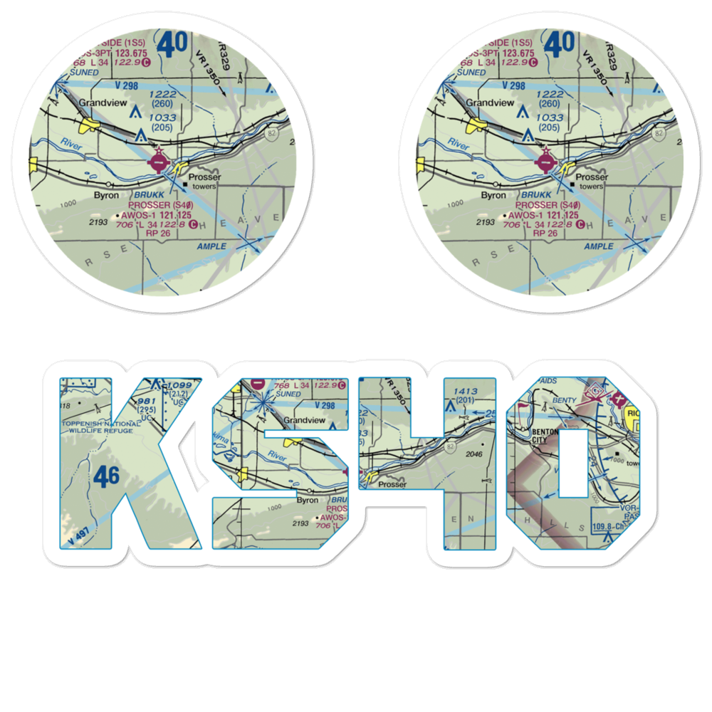 Prosser Airport (S40) VFR Sectional Sticker Pack 