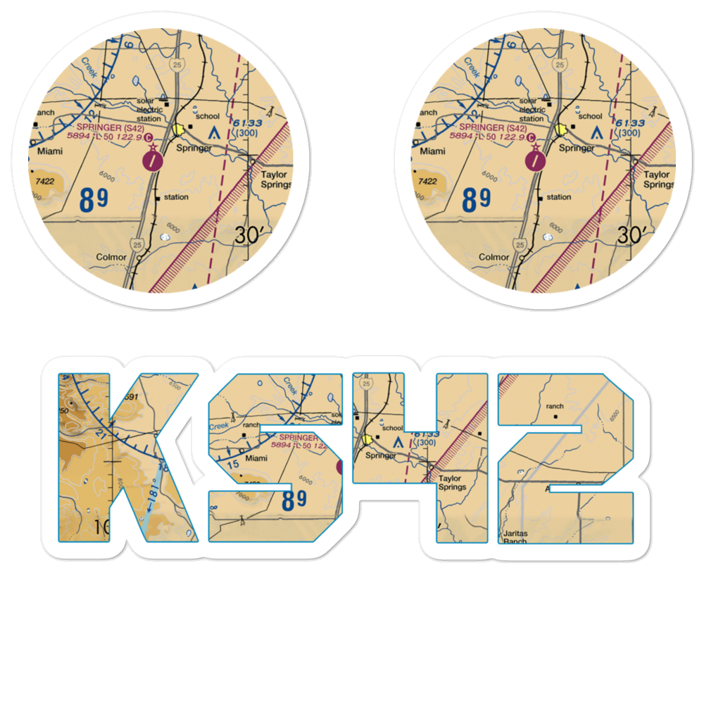 Springer Municipal Airport (S42) VFR Sectional Sticker Pack 