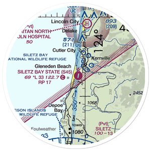 Siletz Bay State Airport (S45) VFR Sectional Sticker (20 mile)