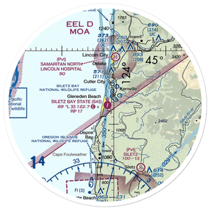 Siletz Bay State Airport (S45) VFR Sectional Sticker (30 mile)