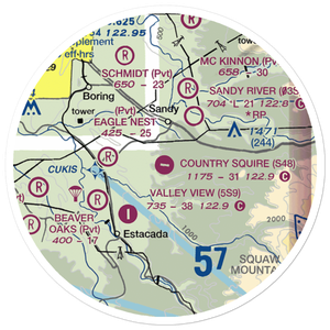 Country Squire Airpark (S48) VFR Sectional Sticker (20 mile)