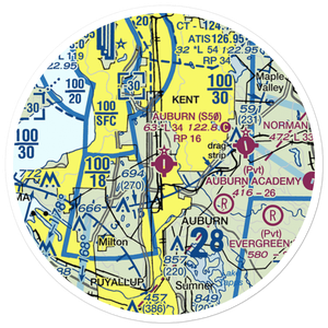 Auburn Municipal Airport (S50) VFR Sectional Sticker (20 mile)