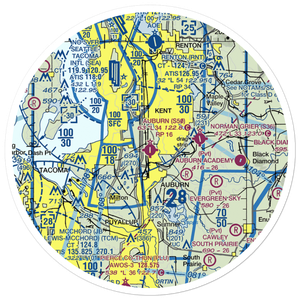 Auburn Municipal Airport (S50) VFR Sectional Sticker (30 mile)